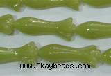 CKA109 15.5 inches 12*30mm flower Korean jade gemstone beads