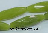 CKA111 15.5 inches 11*40mm faceted rice Korean jade gemstone beads