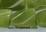 CKA115 15.5 inches 21*30mm twisted rectangle Korean jade beads