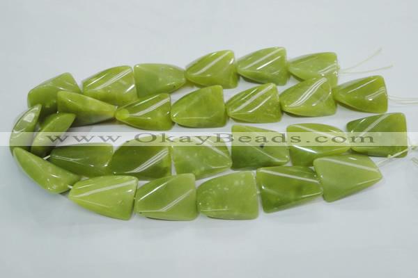 CKA115 15.5 inches 21*30mm twisted rectangle Korean jade beads