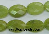 CKA118 15.5 inches 15*20mm faceted oval Korean jade beads