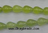 CKA211 15.5 inches 8*12mm teardrop Korean jade gemstone beads