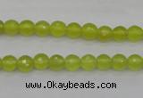 CKA217 15.5 inches 6mm faceted round Korean jade gemstone beads