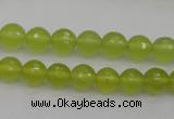 CKA218 15.5 inches 8mm faceted round Korean jade gemstone beads