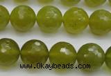 CKA220 15.5 inches 14mm faceted round Korean jade gemstone beads