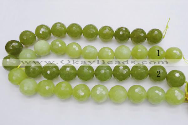 CKA223 15.5 inches 20mm faceted round Korean jade gemstone beads