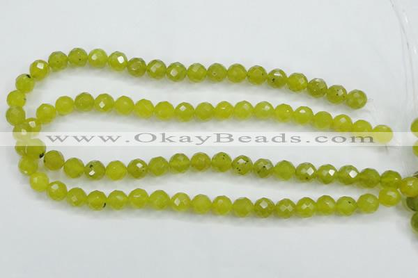 CKA27 15.5 inches 10mm faceted round Korean jade gemstone beads