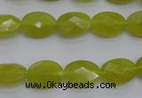 CKA270 15.5 inches 10*14mm faceted oval Korean jade gemstone beads