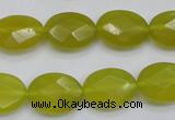 CKA271 15.5 inches 12*16mm faceted oval Korean jade gemstone beads