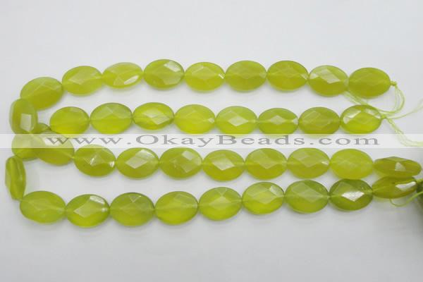 CKA272 15.5 inches 15*20mm faceted oval Korean jade gemstone beads