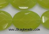 CKA273 15.5 inches 22*30mm faceted oval Korean jade gemstone beads