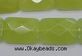 CKA283 15.5 inches 18*25mm faceted rectangle Korean jade gemstone beads