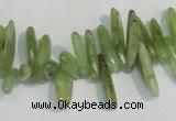 CKC71 15.5 inches 4*10mm – 6*35mm branch natural green kyanite beads