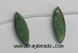 CKC72 15.5 inches 10*30mm marquise natural green kyanite beads