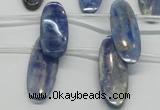 CKC76 Top drilled 10*30mm oval natural kyanite gemstone beads