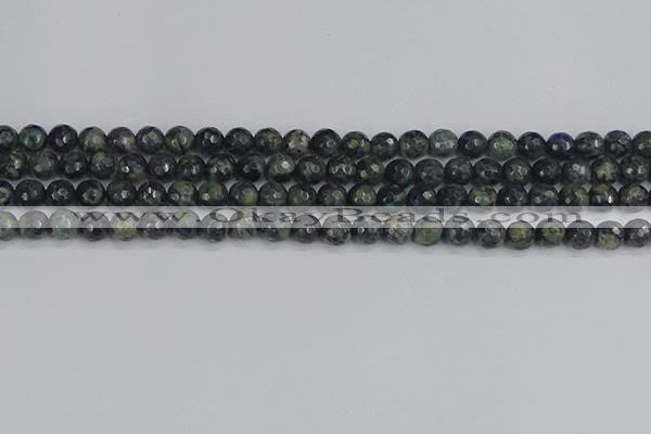 CKJ310 15.5 inches 4mm faceted round kambaba jasper beads