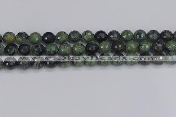 CKJ314 15.5 inches 12mm faceted round kambaba jasper beads