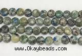 CKJ489 15.5 inches 10mm flat round natural k2 jasper beads