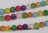 CKQ02 15.5 inches 6mm round matte dyed crackle quartz beads