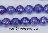 CKQ101 15.5 inches 6mm round AB-color dyed crackle quartz beads