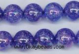 CKQ105 15.5 inches 14mm round AB-color dyed crackle quartz beads