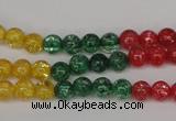 CKQ11 15.5 inches 6mm round dyed crackle quartz beads wholesale