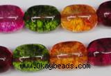 CKQ113 15.5 inches 14*18mm drum dyed crackle quartz beads