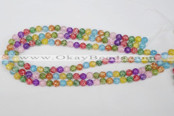 CKQ12 15.5 inches 8mm round dyed crackle quartz beads wholesale