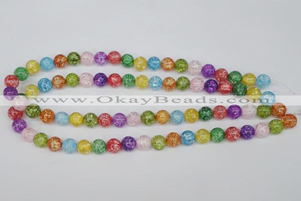 CKQ14 15.5 inches 10mm round dyed crackle quartz beads wholesale