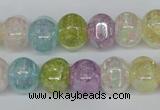 CKQ170 15.5 inches 10*13mm pumpkin AB-color crackle quartz beads