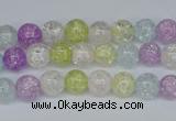 CKQ21 15.5 inches 6mm round dyed crackle quartz beads wholesale