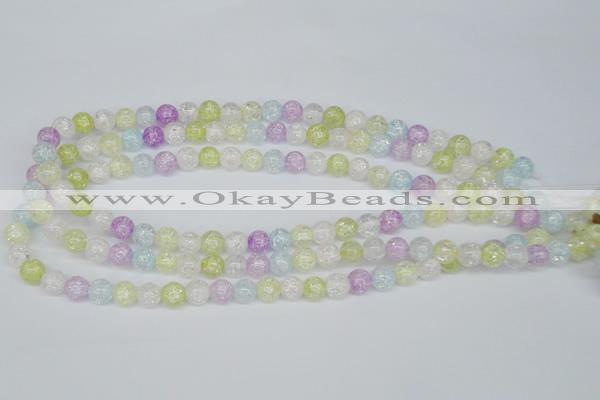 CKQ21 15.5 inches 6mm round dyed crackle quartz beads wholesale