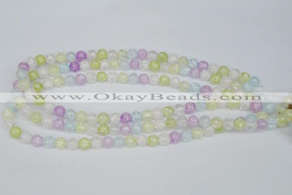 CKQ22 15.5 inches 8mm round dyed crackle quartz beads wholesale