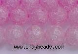 CKQ305 15.5 inches 14mm round dyed crackle quartz beads wholesale