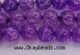 CKQ310 15.5 inches 10mm round dyed crackle quartz beads wholesale