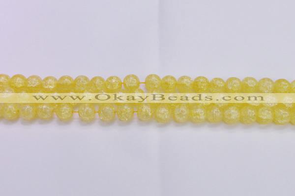 CKQ325 15.5 inches 12mm round dyed crackle quartz beads wholesale