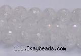 CKQ343 15.5 inches 6mm faceted round dyed crackle quartz beads