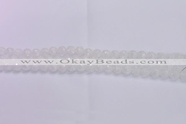 CKQ343 15.5 inches 6mm faceted round dyed crackle quartz beads