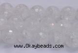 CKQ344 15.5 inches 8mm faceted round dyed crackle quartz beads