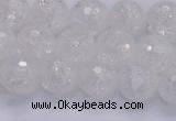 CKQ345 15.5 inches 10mm faceted round dyed crackle quartz beads