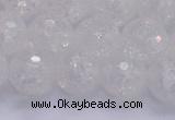 CKQ347 15.5 inches 14mm faceted round dyed crackle quartz beads