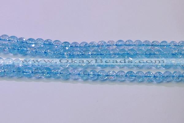 CKQ361 15.5 inches 6mm round dyed crackle quartz beads