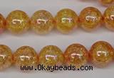 CKQ93 15.5 inches 10mm round AB-color dyed crackle quartz beads