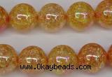 CKQ95 15.5 inches 14mm round AB-color dyed crackle quartz beads