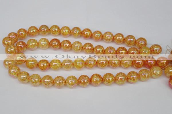 CKQ95 15.5 inches 14mm round AB-color dyed crackle quartz beads