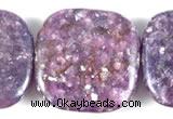 CKU09 15 inches 20*20mm square purple kunzite beads wholesale