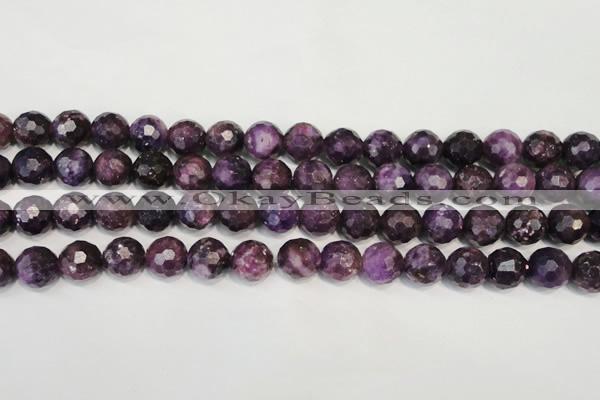 CKU24 15.5 inches 12mm faceted round purple kunzite beads wholesale