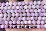 CKU325 15.5 inches 7.5mm - 8mm faceted round natural kunzite beads