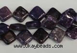 CKU48 15.5 inches 10*10mm diamond purple kunzite beads wholesale