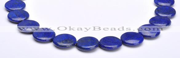 CLA20 coin 20mm deep blue dyed lapis lazuli gemstone beads